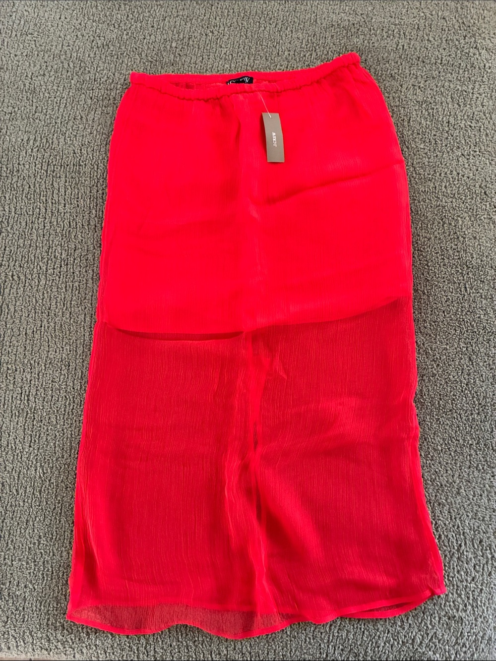 BRAND NEW: J. Crew Bright Red Semi-Sheer Maxi Skirt